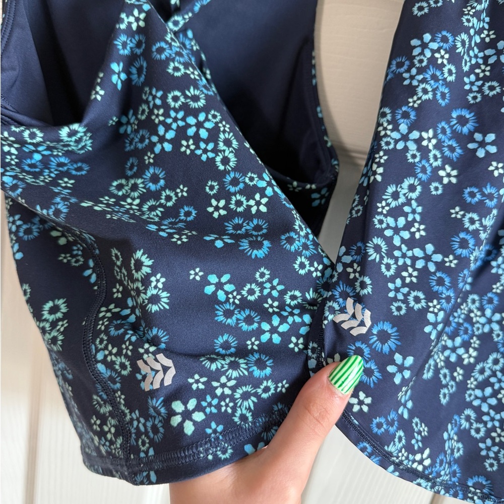 ALL IN MOTION Matching Set Shorts and Tank Top Athletic 2PC Set Blue Floral XS - Picture 3 of 11